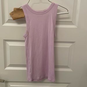 High neck ribbed tank
